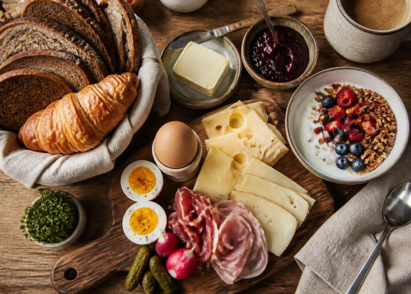 Frühstücksbrettl am Morgen